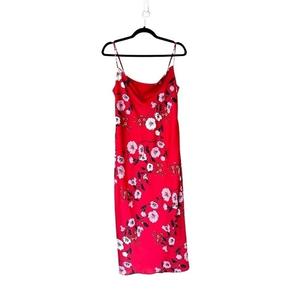KEEPSAKE This Moment Slip Floral Red Midi Dress Size M - Picture 2 of 5